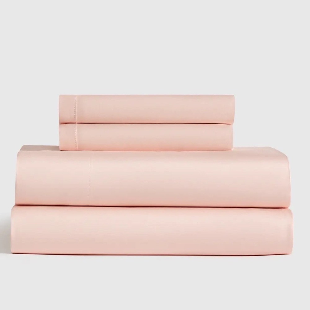 Quince Bamboo Sheet Set Cal King Size Cal King Soft Pink Organic Cooling NWT